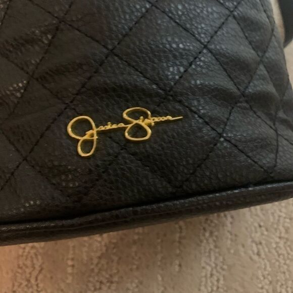 Black Quilted Jessica Simpson Mini Bucket Bag - Picture 2 of 6